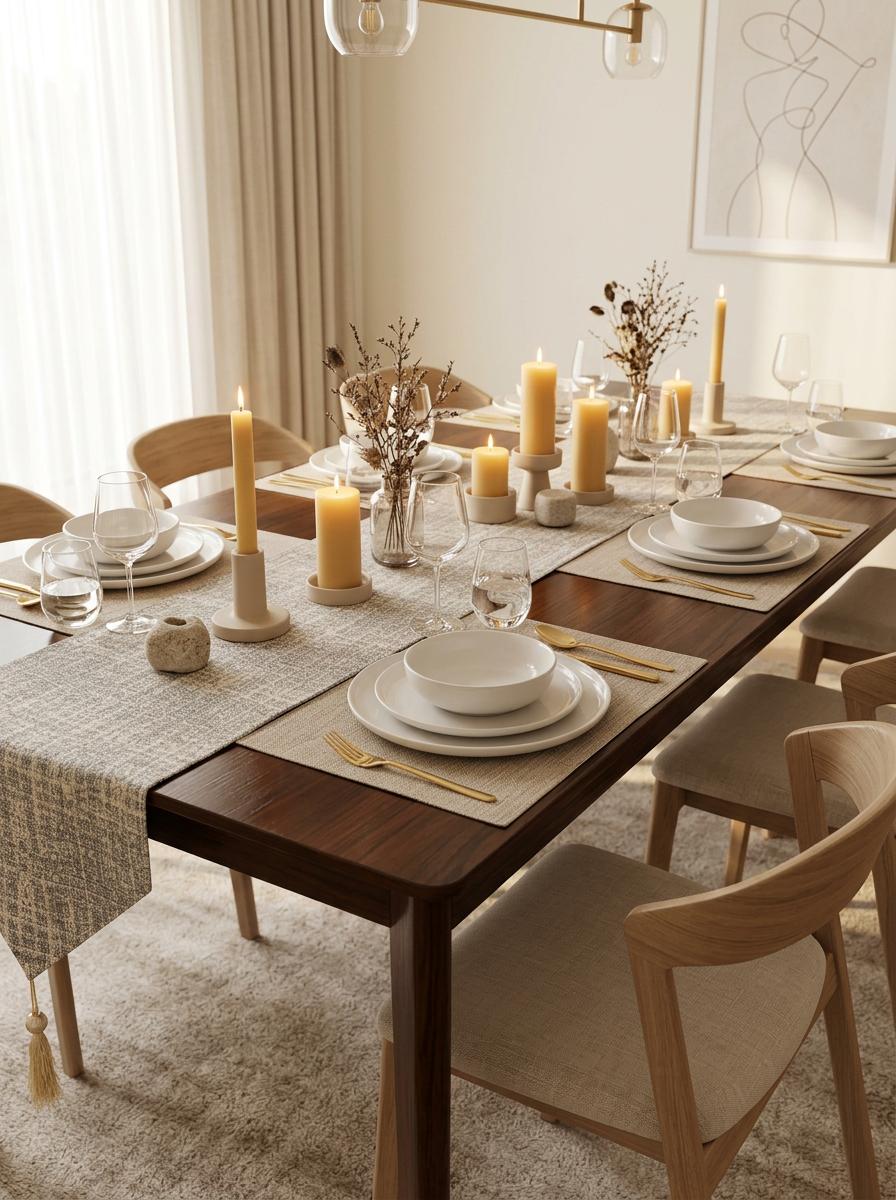 Two Tone Grey and Golden Table set