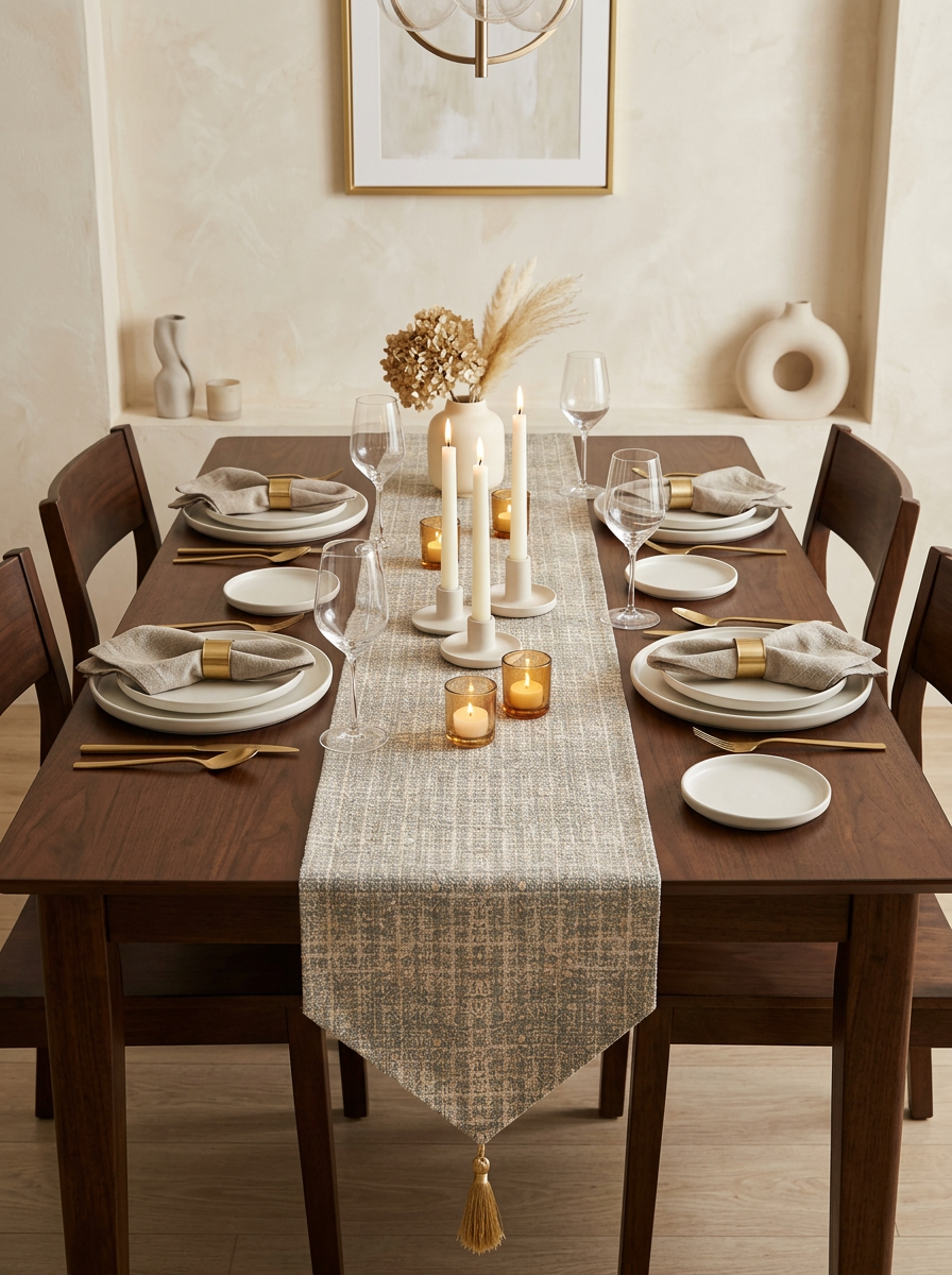Two Tone Grey and Golden Table set